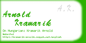 arnold kramarik business card